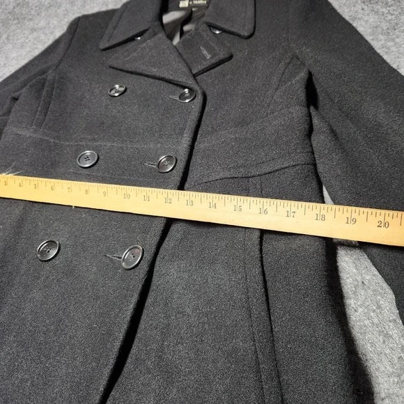 S by Searle Wool Cashmere Black Ankle Length Double Breasted Overcoat Coat 6 NWT